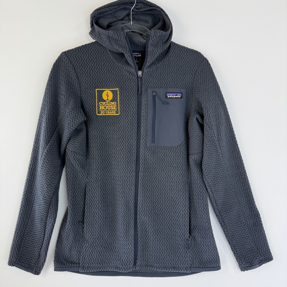 Patagonia R1 Air Full-Zip Hoody Women S Blue 40261 Textured Fleece Cycling Patch